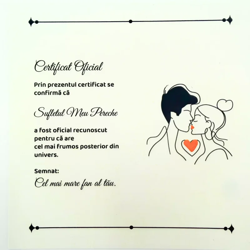 Cadou Pentru Iubita – Certificat de Frumusete